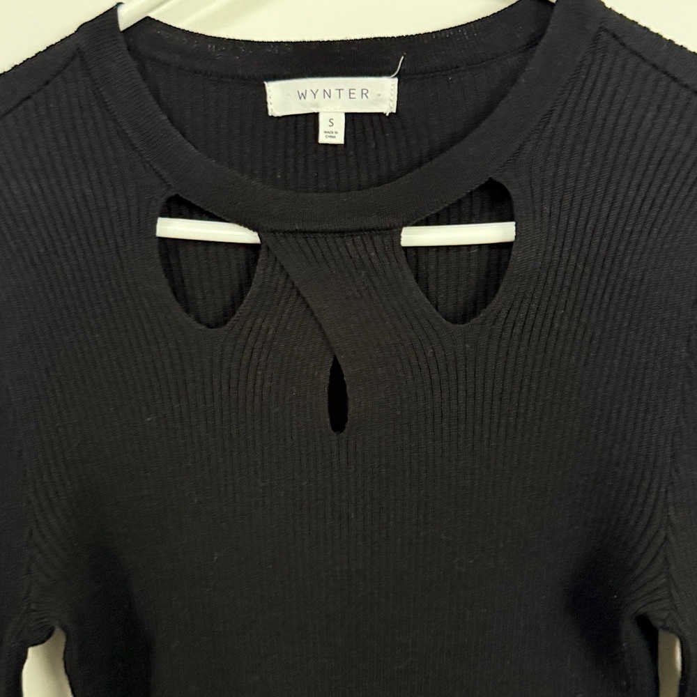 Black Cut-Out Long Sleeve Sweater